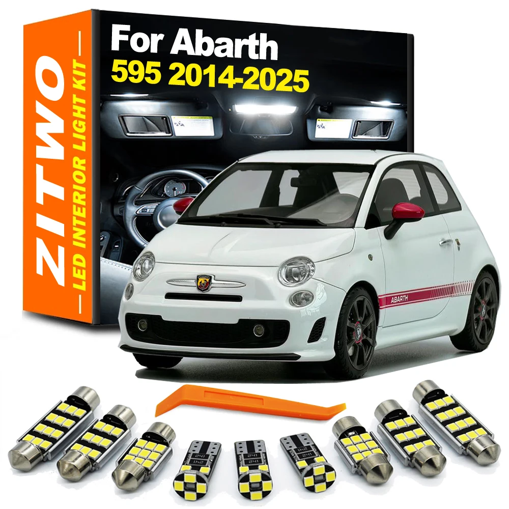 ZITWO 5Pcs For Abarth 595 2014- 2017 2018 2019 2020 2021 2022 2023 2024 2025 LED Bulb Interior Reading Dome Map Trunk Light Kit