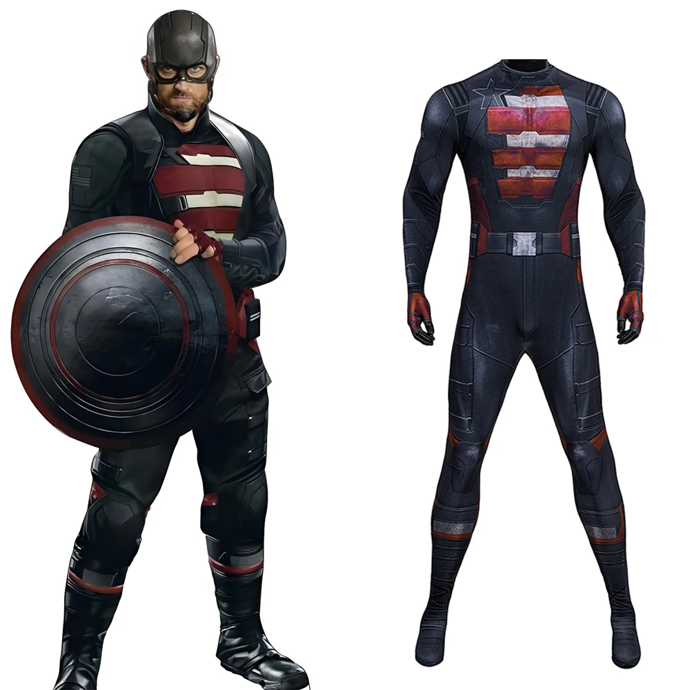 

Thunderbolts Cosplay U S Agent John Walker Costume Superhero Bodysuit 3D Printed Spandex Zentai Outfit Halloween Costume Adult