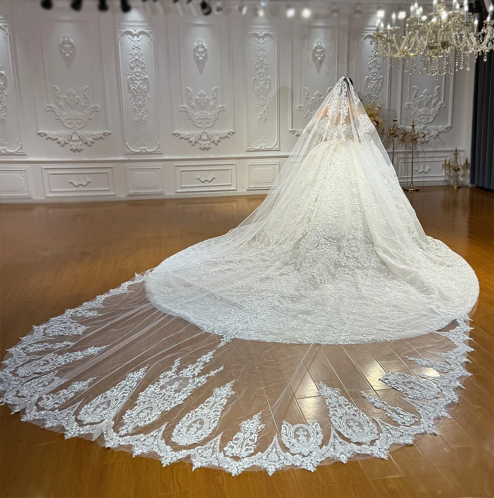 

Luxury Crystal Beaded Ball Gown Wedding Dress Off Shoulder Sweetheart Neck Cathedral Train Bridal Gown amanda novias official