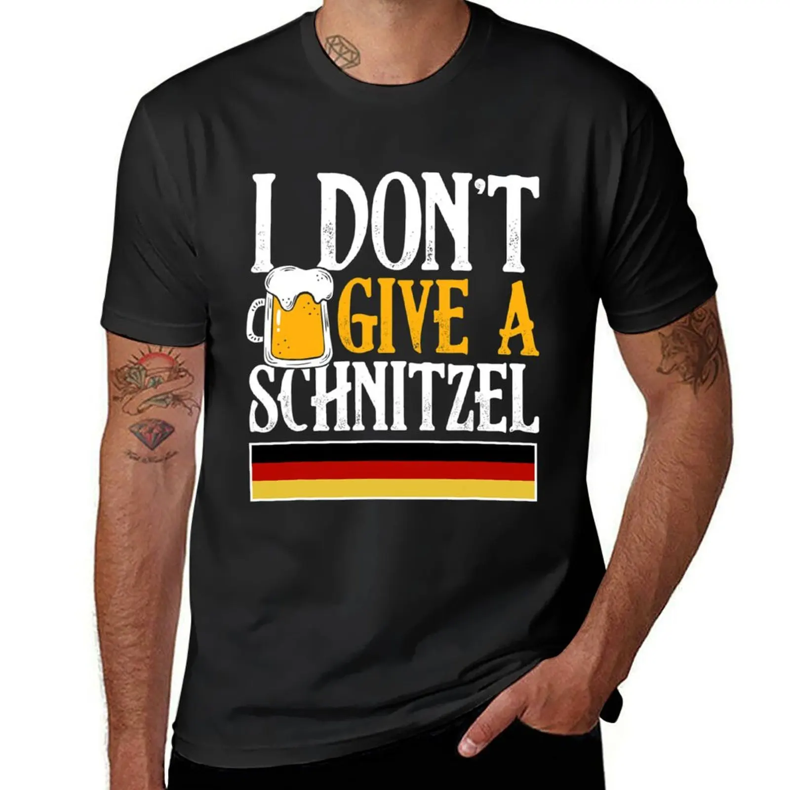 I Don't Give A Schnitzel German Beer Wurst Funny Oktoberfest T-Shirt customizeds vintage clothes funnys men clothings