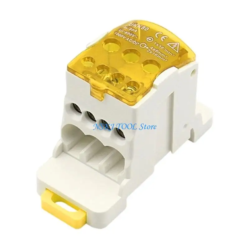 L8RC Industrial Power Distribution Box 8 Circuit Splitters DIN Mount Easy Installation Sturdy Brass Plastic Materials