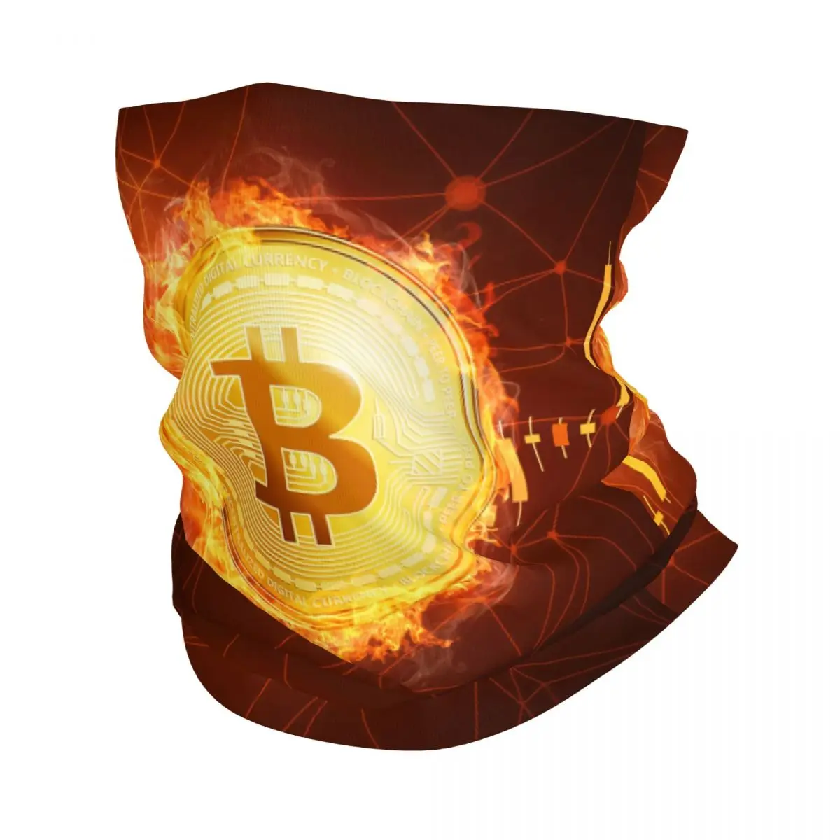 Custom Bitcoin Coin Bandana Neck Gaiter UV Protection Face Scarf Cover Men Women Btc Crypto Currency Headwear Tube Balaclava