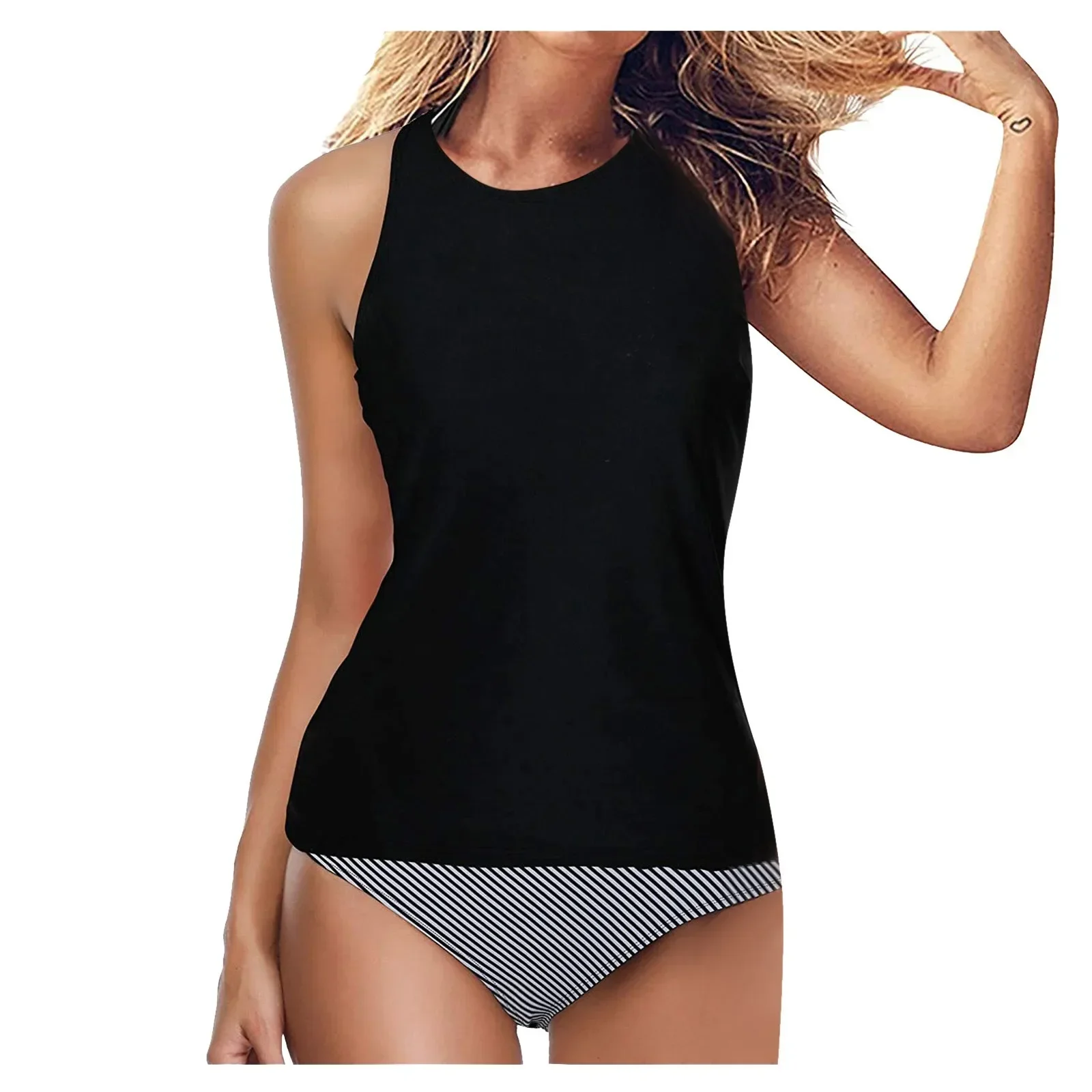 Conjunto de tankini de verano para mujer, traje de baño de dos piezas a la moda, Monokini, ropa de playa, novedad de 2024