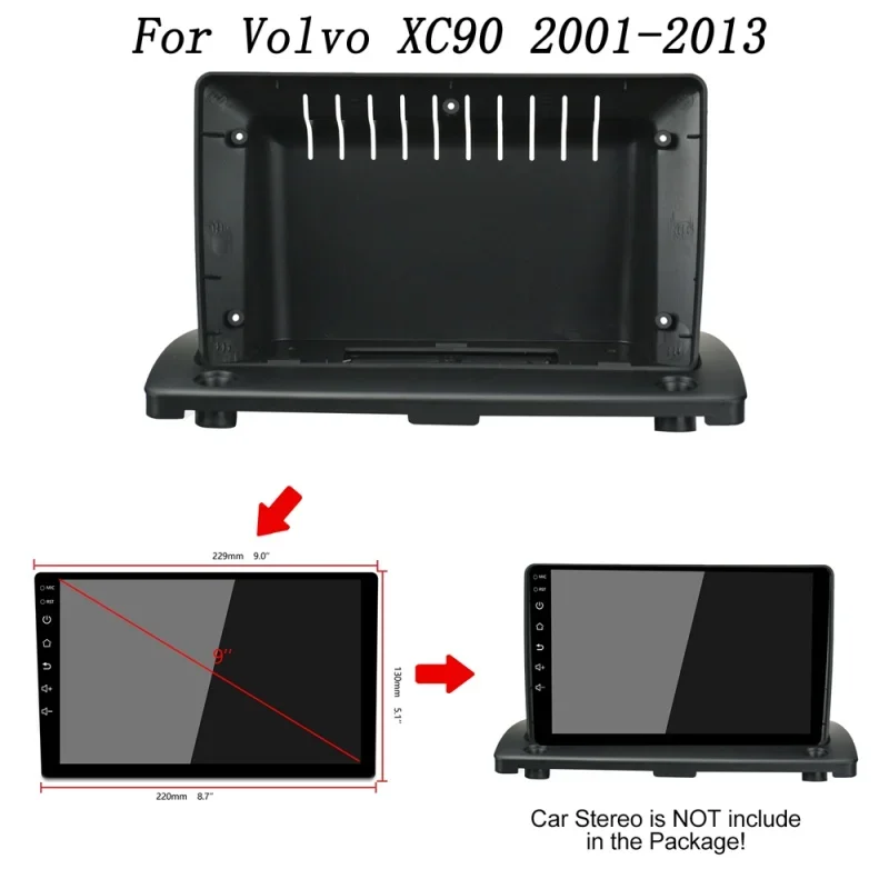 

9 "универсальный автомобильный радиоприемник DVD GPS рамка для Volvo XC90 2001-2013 комплект крепления на приборной панели без DVD Android аксессуары для мультимедийного плеера