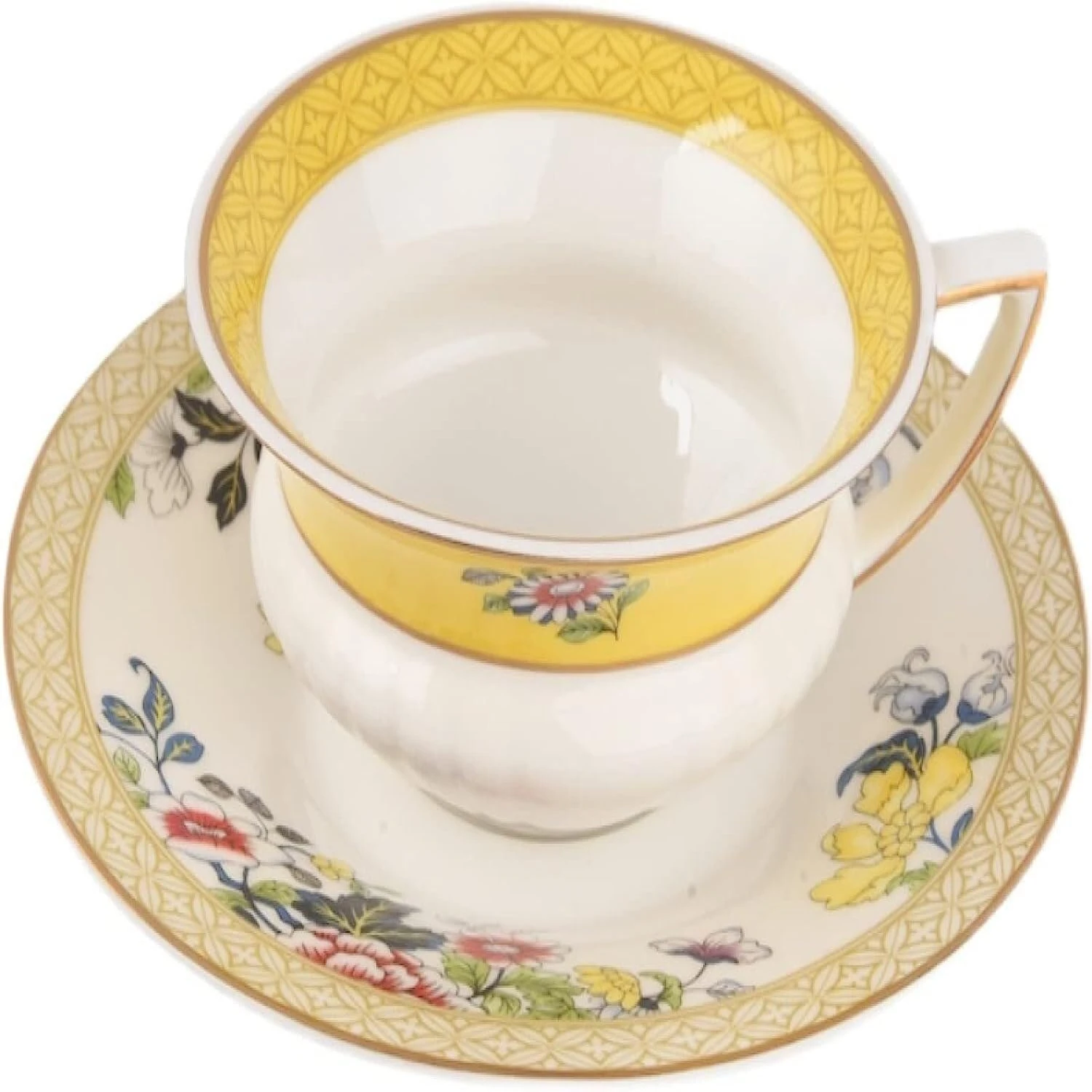 Elegant and unique handcrafted white ceramic coffee cup and saucer set with an exquisite design for coffee enthusiasts. Delicate