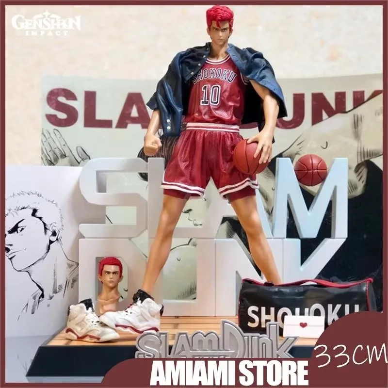 33CM SLAM DUNK Sakuragi Hanamichi Action-figuren Anime PVC Manga Modell Puppen Desktop Ornament Dekoration Kinder Spielzeug Geschenke