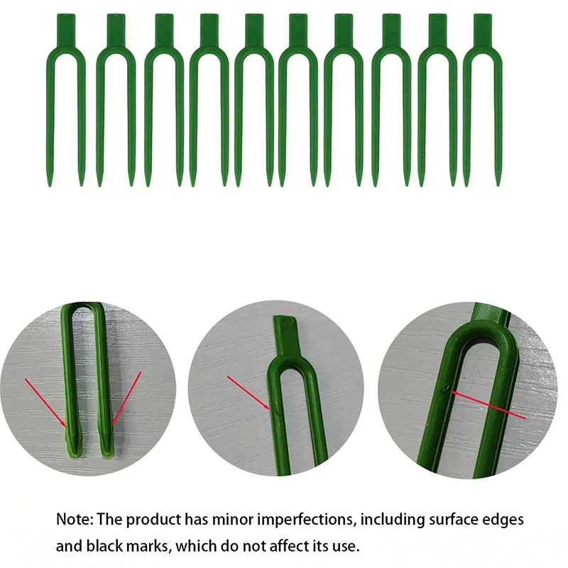 50PCS Strawberry Planting Fork Green Stolon Fixator Watermelon Vine Pressing Device Garden Plants Fastening Fixture Clamp Clips