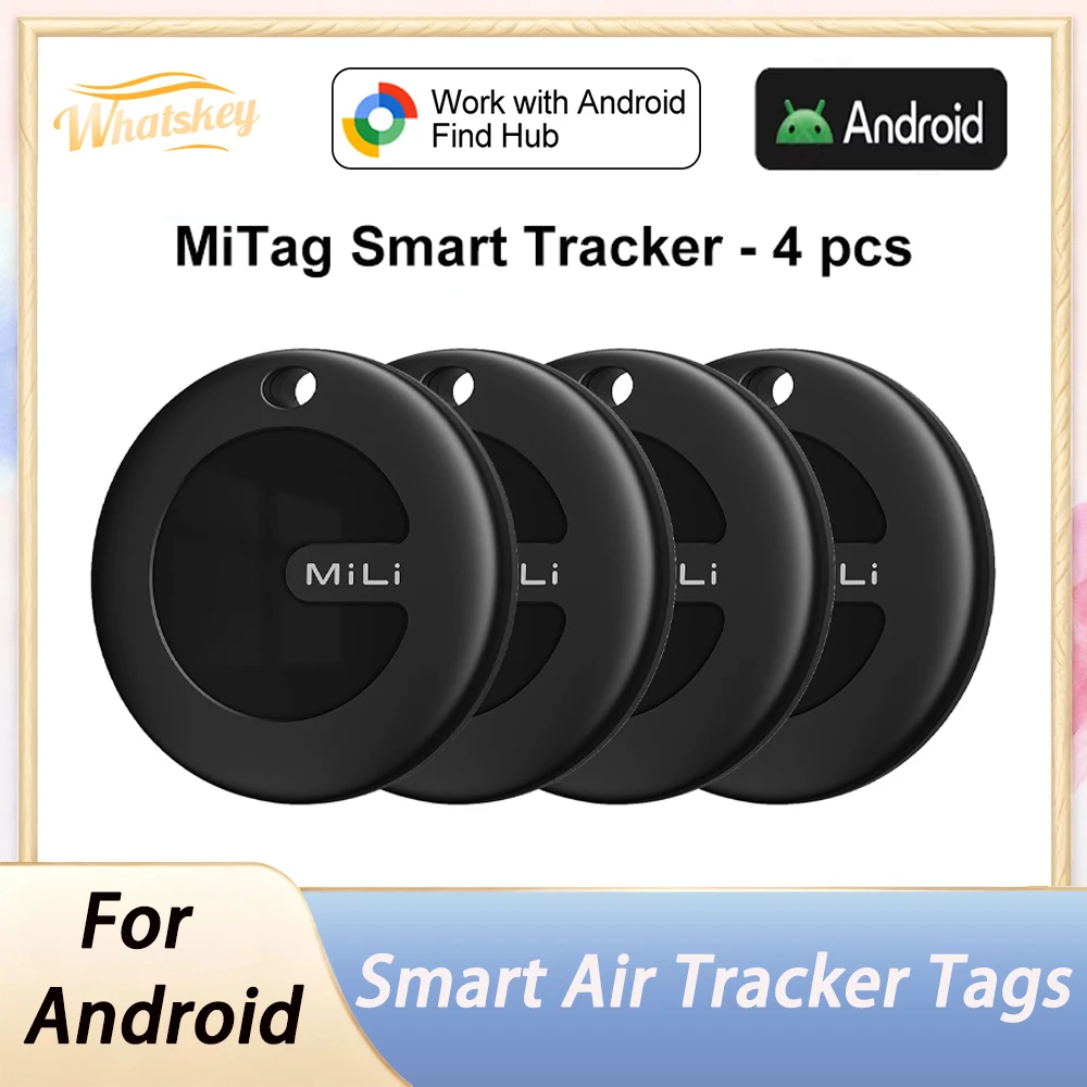1-4Pcs MiLi Mitag Go GPS Tracker Android Item Finder Compatible with Google Find Hub (Android Only), Key Wallet Finder Smart Tag