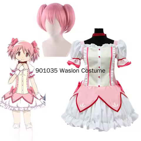 Cosplay Kaname Madoka cosplay wig dress Puella Magi Madoka Magica women costume multifunctional hooded and free gloves socks @ a