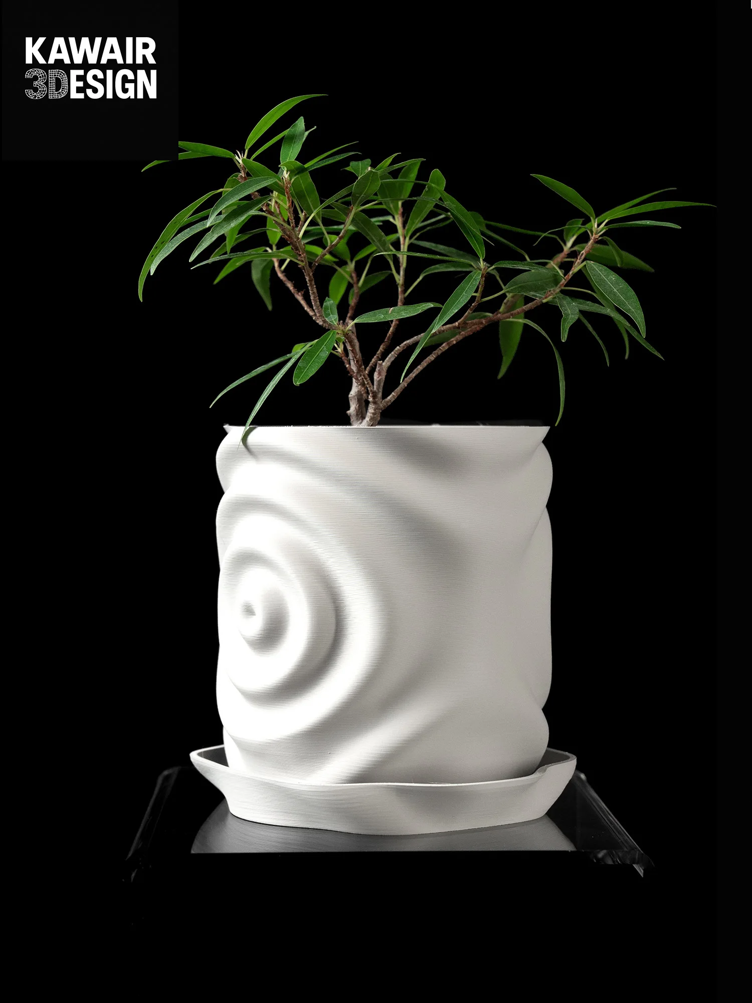 

3D Printed Flower Pot Square Line Texture Rhombus Detail Modern Home Decor Biodegradable macetas