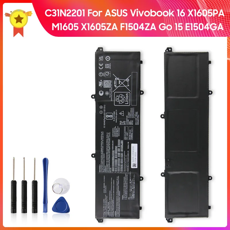 Replacement Battery C31N2201 For ASUS Vivobook 16 X1605PA X1605ZA F1504ZA Go 15 E1504GA E1504FA X1504ZA Batteries With Tool