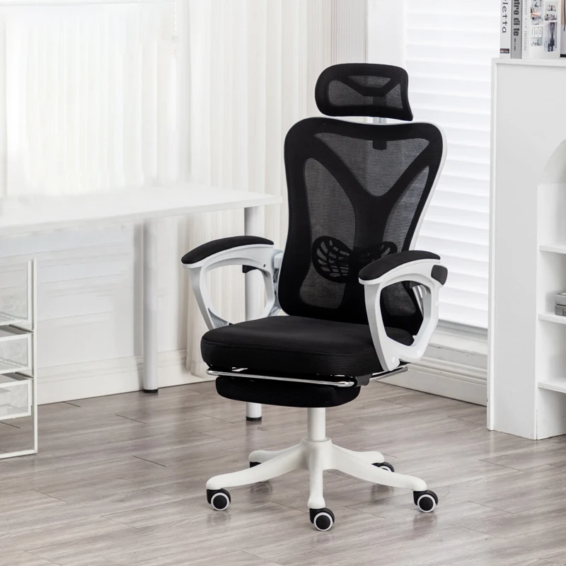 Modern ergonomic grid office chairs with armrest and foot support for relaxation and comfort, gaming chairs, bedrooms, study