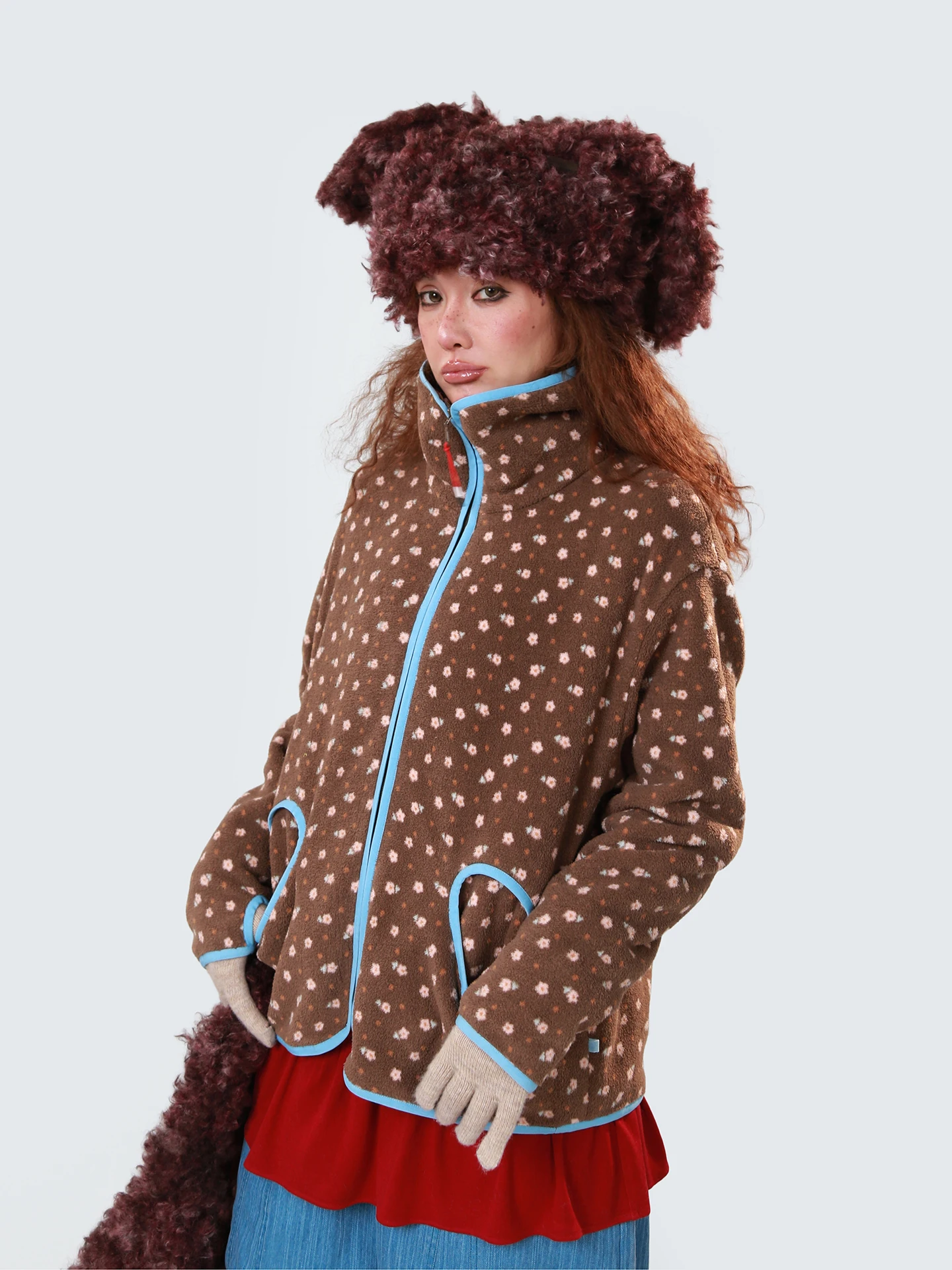 

Thiened Fce Women's Jaet Original Design Casual Outdoor Winter Coat Warm Plu Zipper ket Polyester Fiber Long Sve