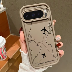 Airplane Pattern TPU Case For Google Pixel 10 7 8 Pro 9A 8A Pixel 9 10 Pro XL Shockproof Solid Color Soft Silicone Cover Cases