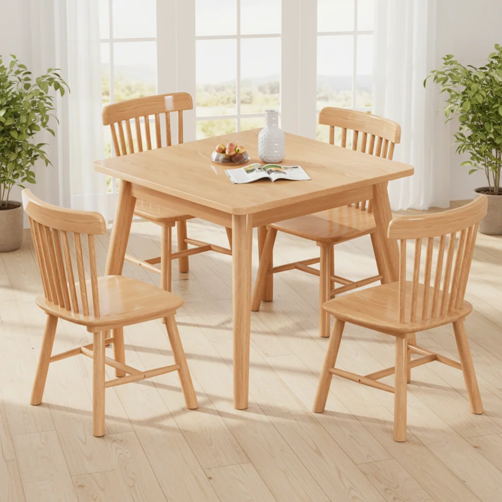 Best Price Simple Oak Solid Wooden Walnut Restaurant Dining Chair