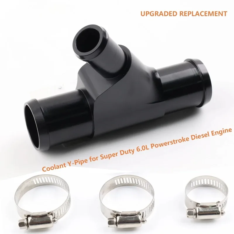 

Radiator Coolant Y-Pipe for Ford F250 F350 F450 F550 E350 E450 6.0L Powerstroke Weldless Aluminum Coolant Hose Connector Pipe
