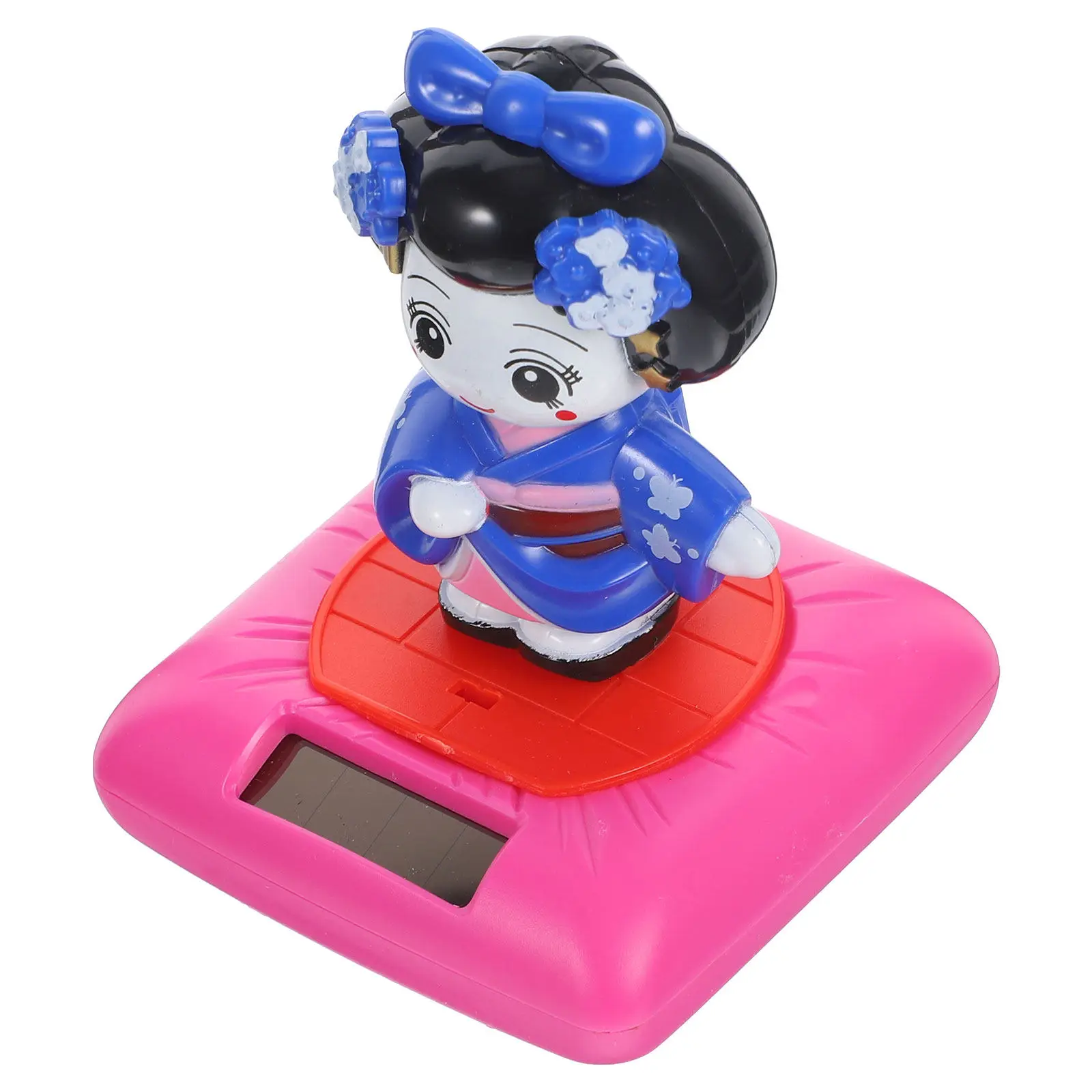 

Solar Nodding Kimono Car Decoration Shaking Head Desktop Ornament Compact Plastic Beautiful Texture Home Scene Layout