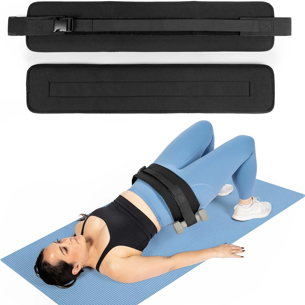 1 Stück Hüftschubgürtel für Kniebeugen, Planken, verstellbare Anti-Rutsch-Polsterung zum Hüftschutz, geeignet für Gesäßmuskeln, Training mit Dumm