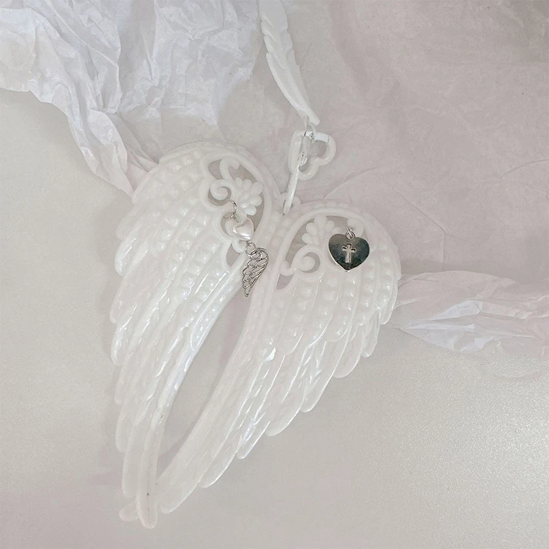 S 1PC Fashion Keychain Pendant Versatile Angel Wings Bag Pendant For Man Woman Exquisite Backpack Decoration Accessories Gifts