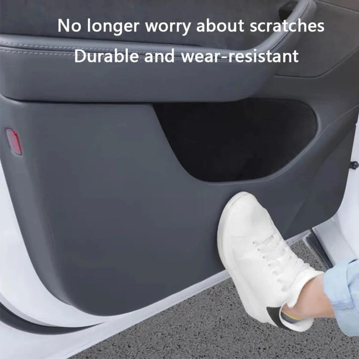 Car Door Anti-Kick Pad Leather Sticker Trim Kit For Tesla Model YL 6-Seater Side Door Protector Cover Car Interior Accessories
