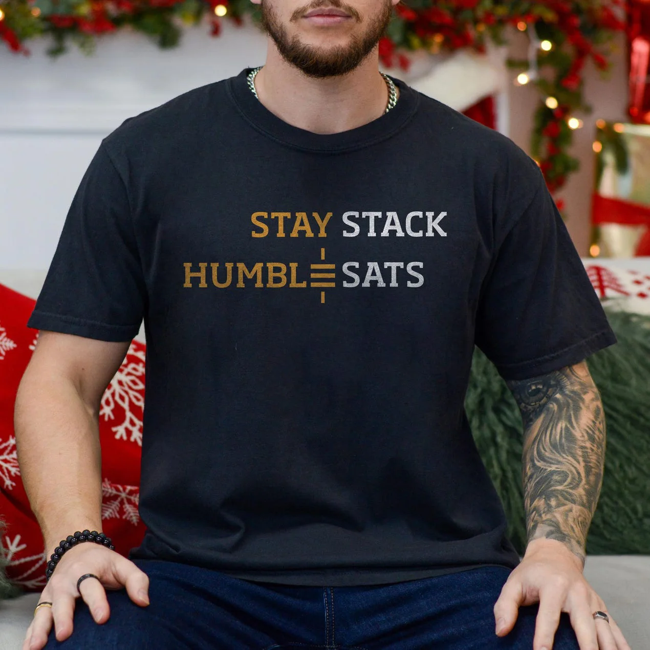 Stay Humble Stack Sats Gift t shirt for Crypto Traders BTC Fan 100% cotton printed Graphic clothes All size tops S-6XL