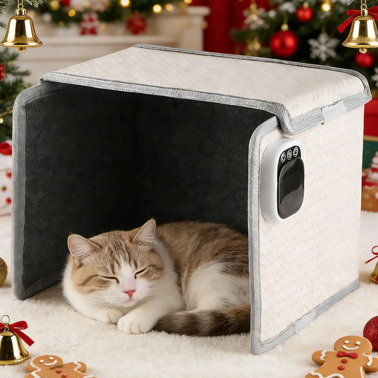 

Кошачья пещера с подогревом в помещении, быстрый нагрев, водонепроницаемое, складное, теплое гнездо для домашних животных, домашняя палатка с подогревом для домашнего офиса в общежитии