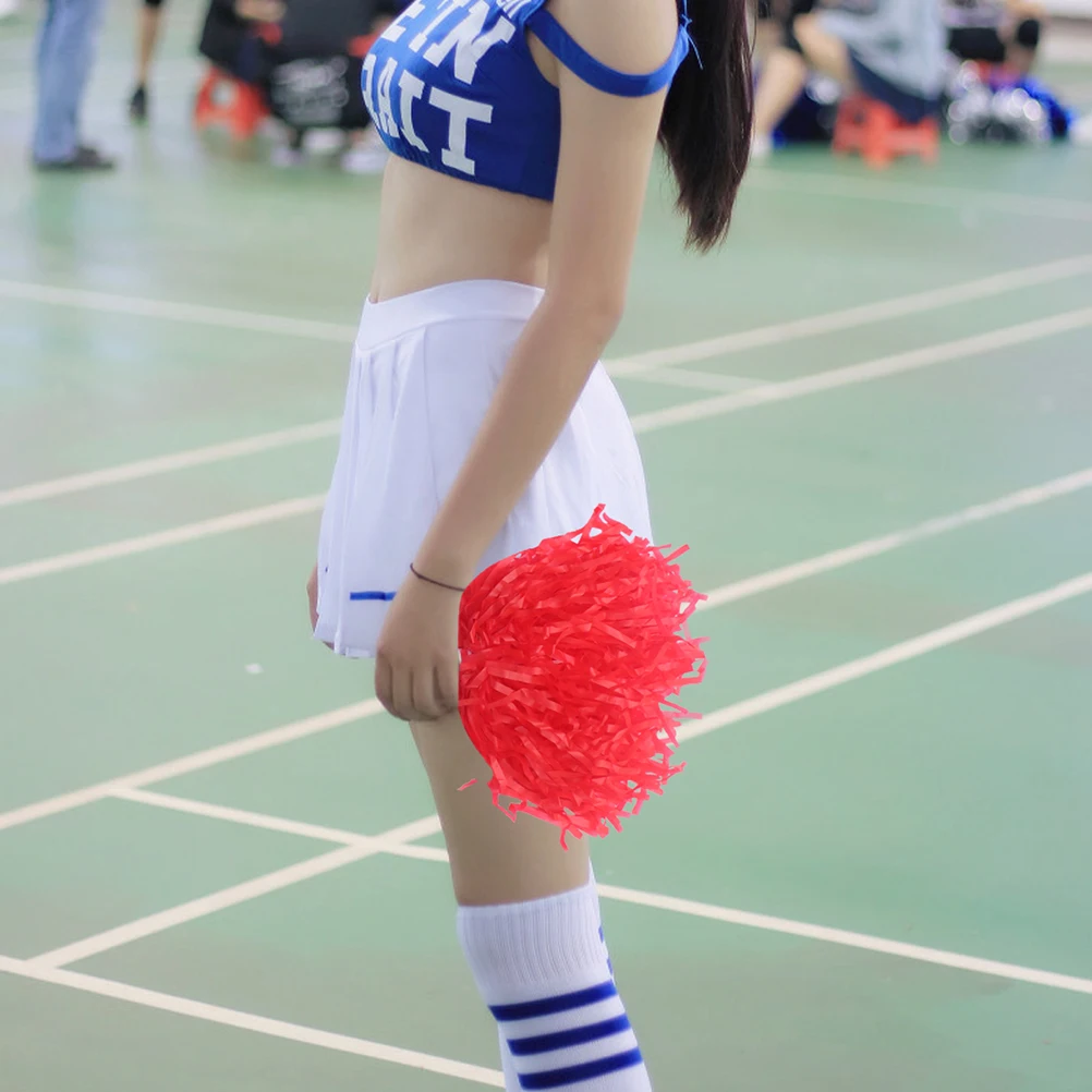 

12Pcs Cheerleaders Supplies Glitter Poms Durable Plastic Cheerleading Balls Blue Yellow Purple Green