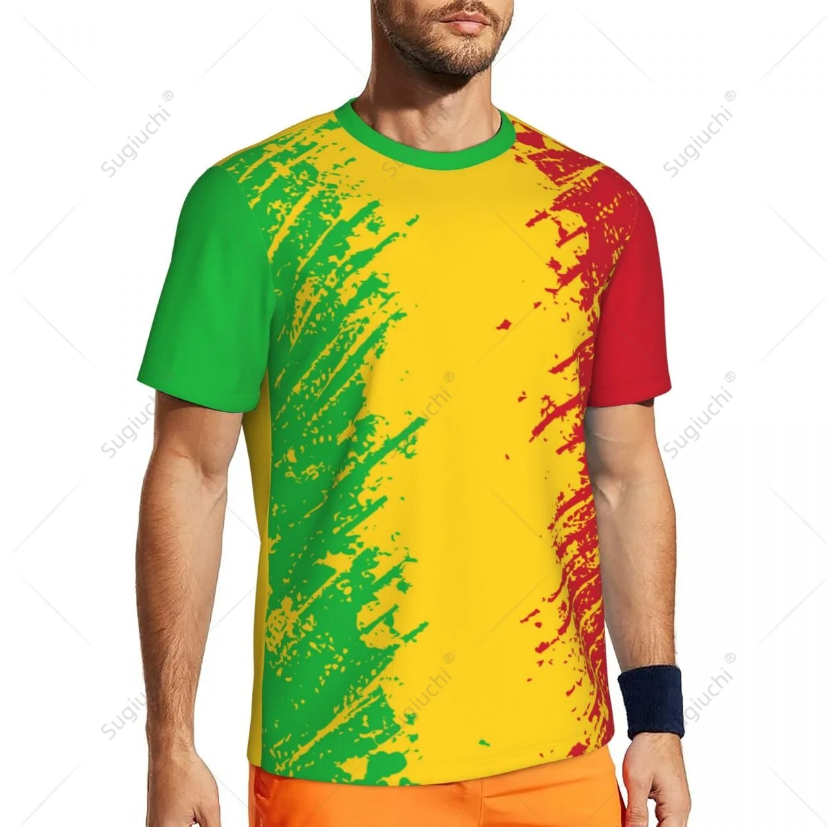 Exclusive design Mali Flag Grain 3D Printed Men For Running Bike Soccer Tennis Fitness Sports tshirt Mesh Fans Short T-shirt