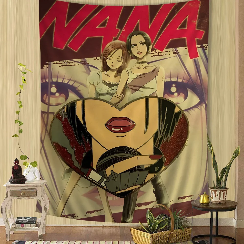 Japanische klassische Anime Nana Cartoon Wandteppich böhmische Wandbehang Wandteppiche Mandala hängende Blätter