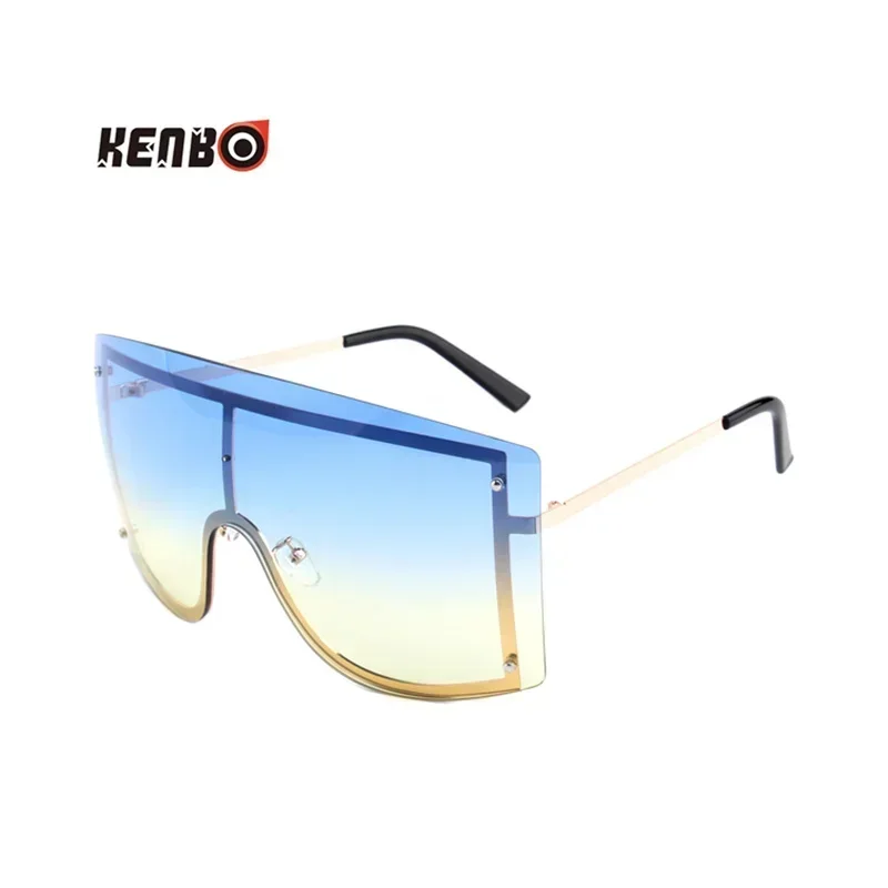 

Kenbo Fashion Oversized Square Sunglasses Women Retro Gradient Big Frame Sun Glasses Female One Piece Gafas Shade Clear Lens