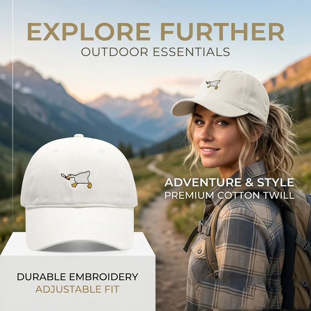 

Мягкая хлопковая бейсболка унисекс с вышивкой милой гусыни, кепка-папа для мужчин и женщин, для активного отдыха, солнцезащитная, с застежкой-клипсой, в стиле хип-хоп, спортивная