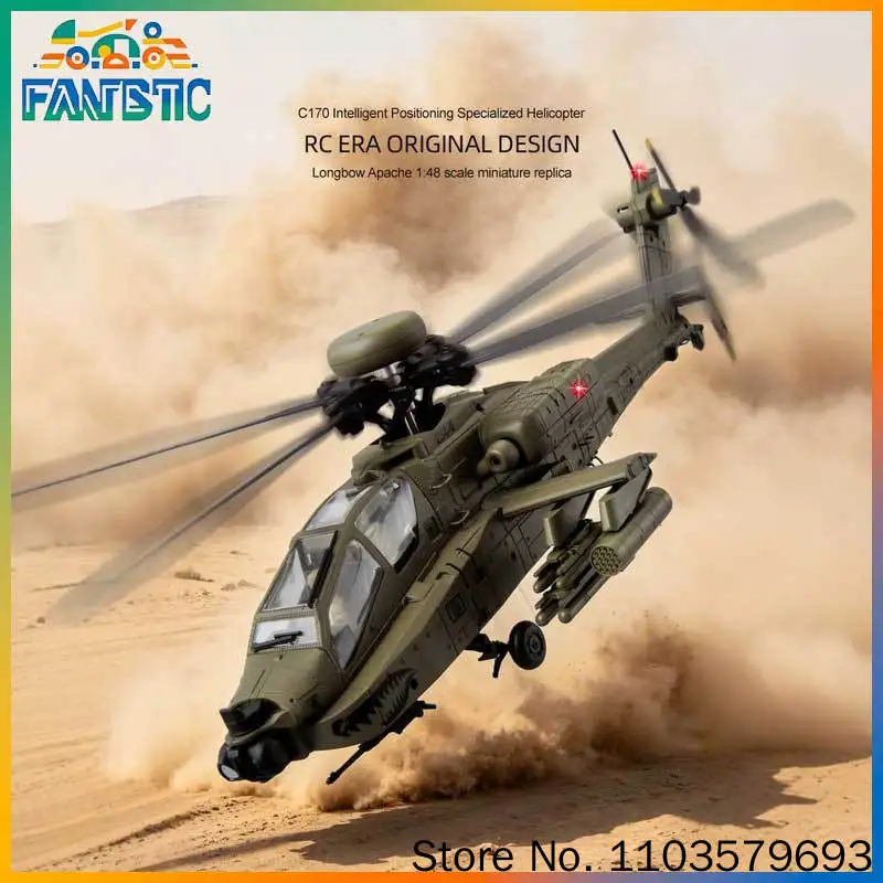 Rc Era Rc Helicopter Ah 64d Apache C170 Six Channel Single Rotor Stunt Military Hobby Indoor Outdoor Flying For Adults