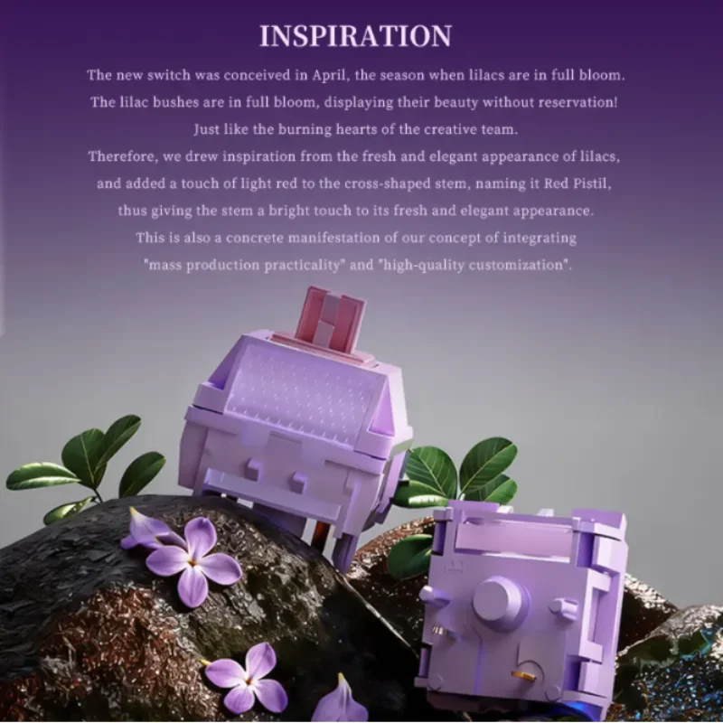 Kailh Kaihua & Tansen MX Jasmine Axis RP Mechanical Keyboard Switch 5-Pins Linear Smooth Fast Trigger Keyboard Switch