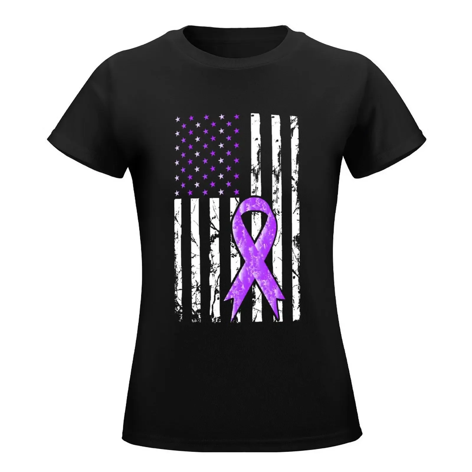 Copy of I Wear PurpleAlzheimer's Awareness Support T-Shirt Female clothing funny anime clothes graphics cute t-shirts for Women