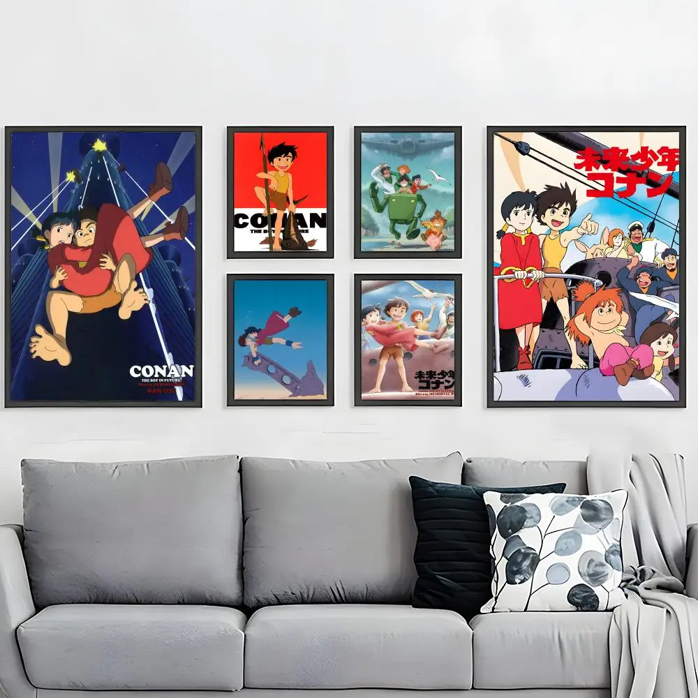 Classic Anime Future Boy Conan Poster HD Waterproof Self-Adhesive Wall Art – Multi-Scene Use, Top Gift Pick
