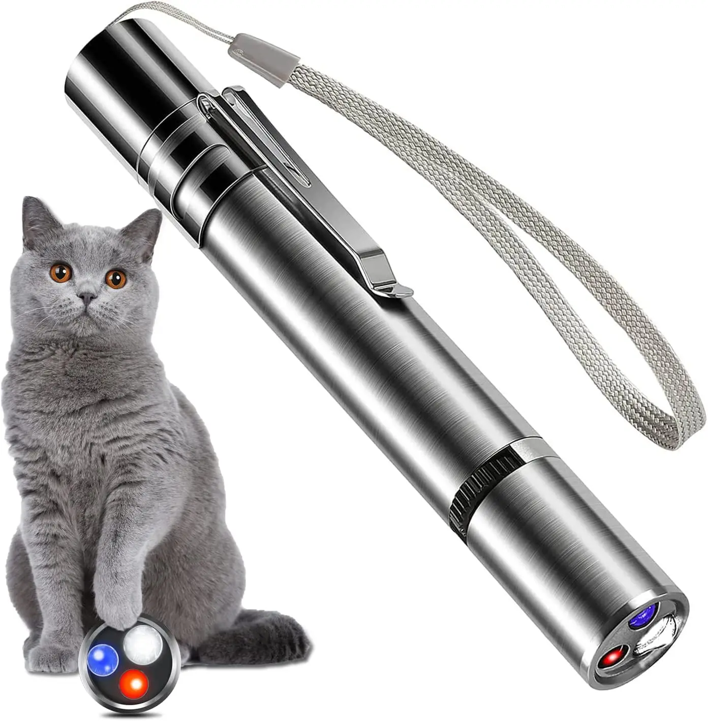 Pointers USB Rechargeable 3-in-1 Flashlight Infrared Detector Pet