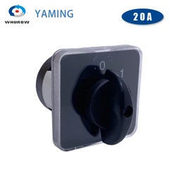 20A Electric Power Cut On Off Silver Contact Universal Knob Isolator Changeover Rotary Cam Switch YMZ12-20/1