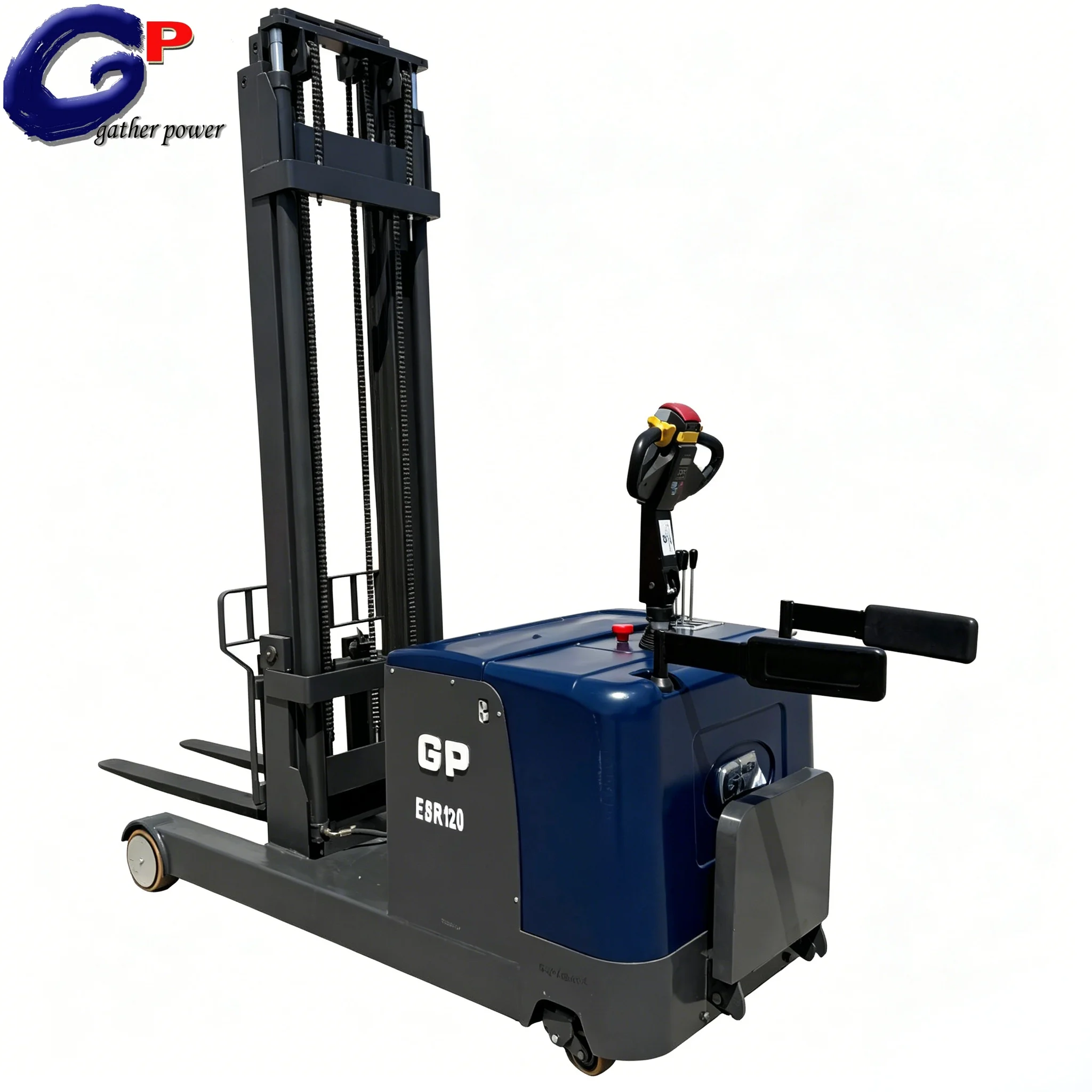 ESR120 2T Reach Stacker: 6m Triple Mast, Curtis, 24V/280Ah Lead-Acid, Hydraulic Tilt.