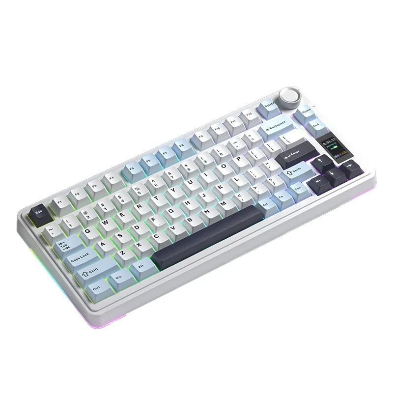 

Three-mode mechanical keyboard, wireless bluetooth screen office game e-sports side engraving gradual change