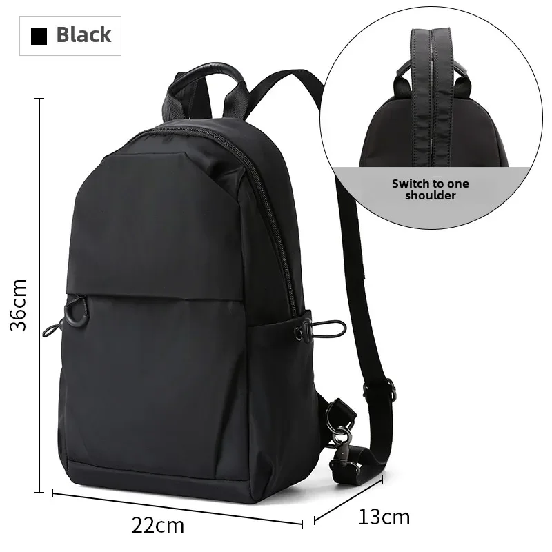 

2025 New in Black Small Backpacks Fashion Men Women Light Waterproof Oxford Knapsack Four Seasons Travel Bag Student Bag