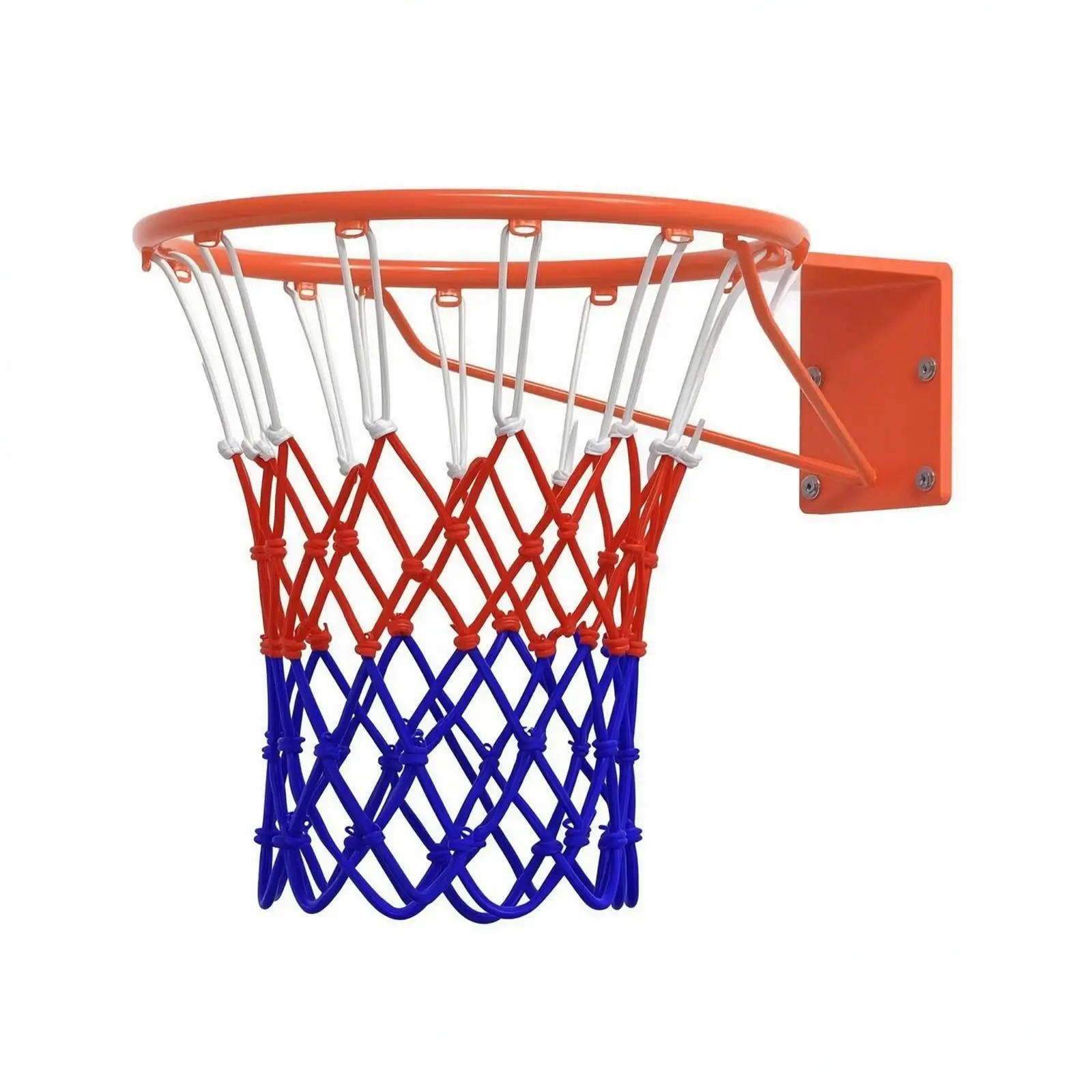 Steel Basketball Ring Wall Mounted with Colorful Nylon Net for Outdoor Play