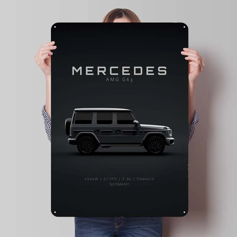 Mercedes Benz AMG G63 2020 Metal Sign Cars Poster Bedroom Decoration Tinplate Sign for Garage Wall Art Decoration Coffee Corner