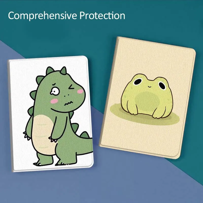 

Cartoon Art Dinosaur Frog Gift For Huawei MediaPad T5 T10s M6 M5Lite SE Honor Tab 5 6 7 V7 V8 X8a X9a Pro Soft Tablet Case