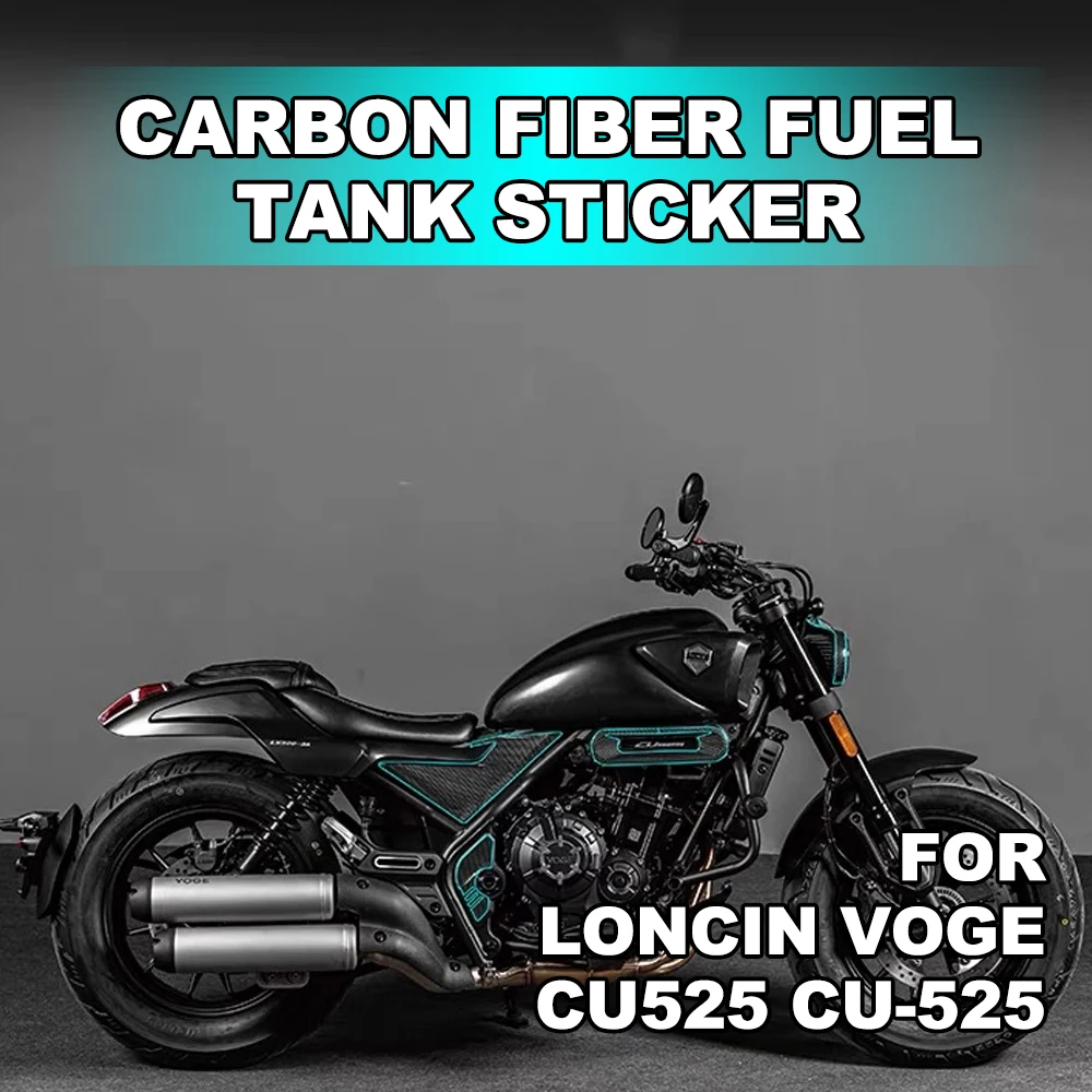 

FOR Loncin VOGE CU525 CU-525 Motorcycle Tank Sticker CarbonFiber Decal Waterproof And Wear-resistant Pull Flower