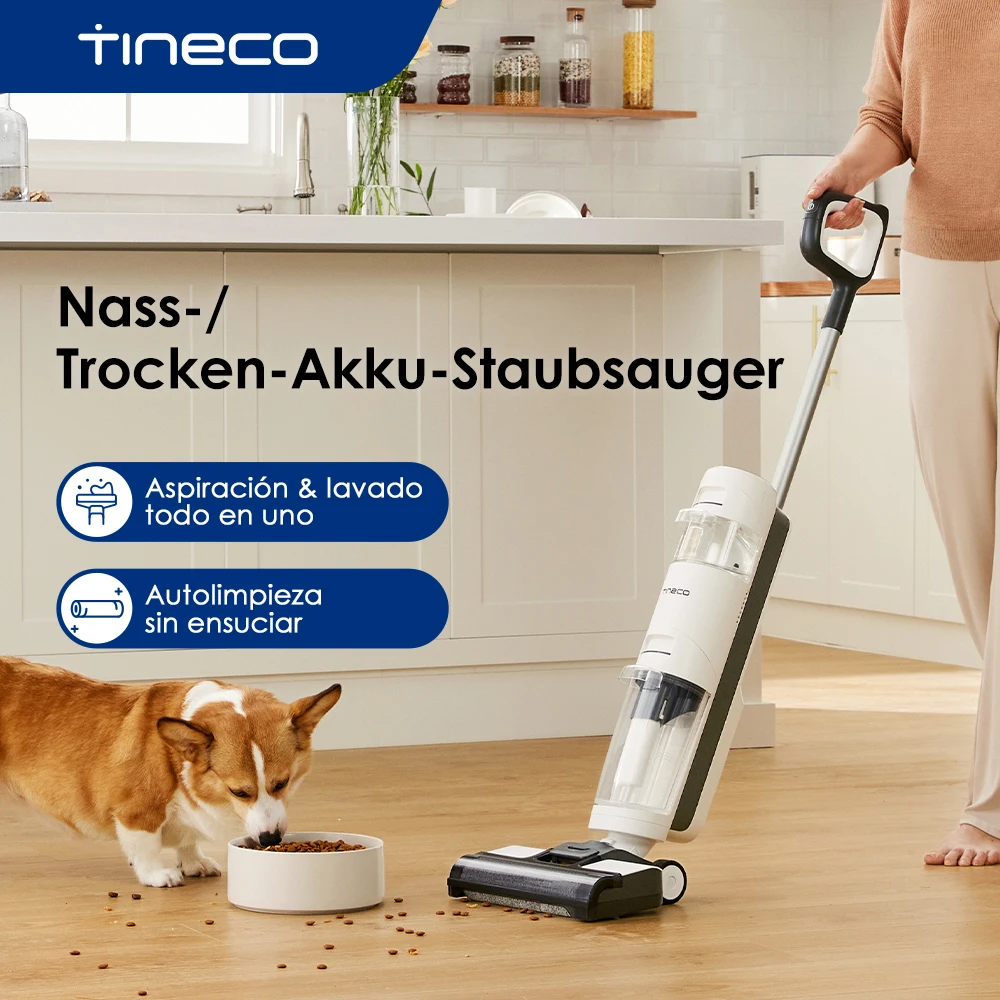Tineco Aspiradora en seco y húmedo iFloor 3 Breeze Plus Limpiadora y fregona de Pisos inalámbrica Liviana, Limpia Tus Pisos Duros en un Solo Paso