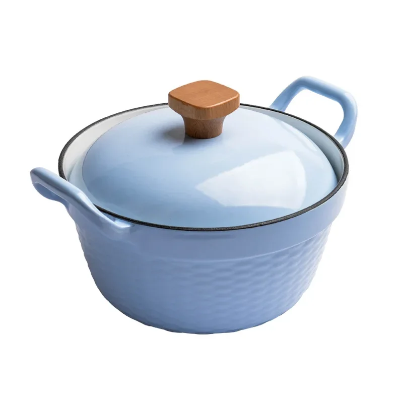 

22cm Small Cast iron Cooking pot Enamel cookware hotpot Pots and pans Kitchen accessories Non stick Cast iron pots for cooking