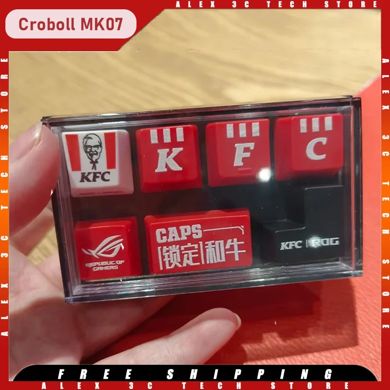 Kfc Keycap Teclado mecánico Rog colaboración Diy modelo Anime dibujos animados periférico juguete conjunto colección adornos regalos para seguidores