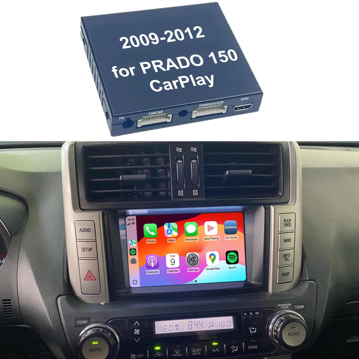 

Модернизированная версияPrado 150 Wireless Carplay Android Auto Upgrade для Land Cruiser Prado LC150 FJ150 Car Play Origina
