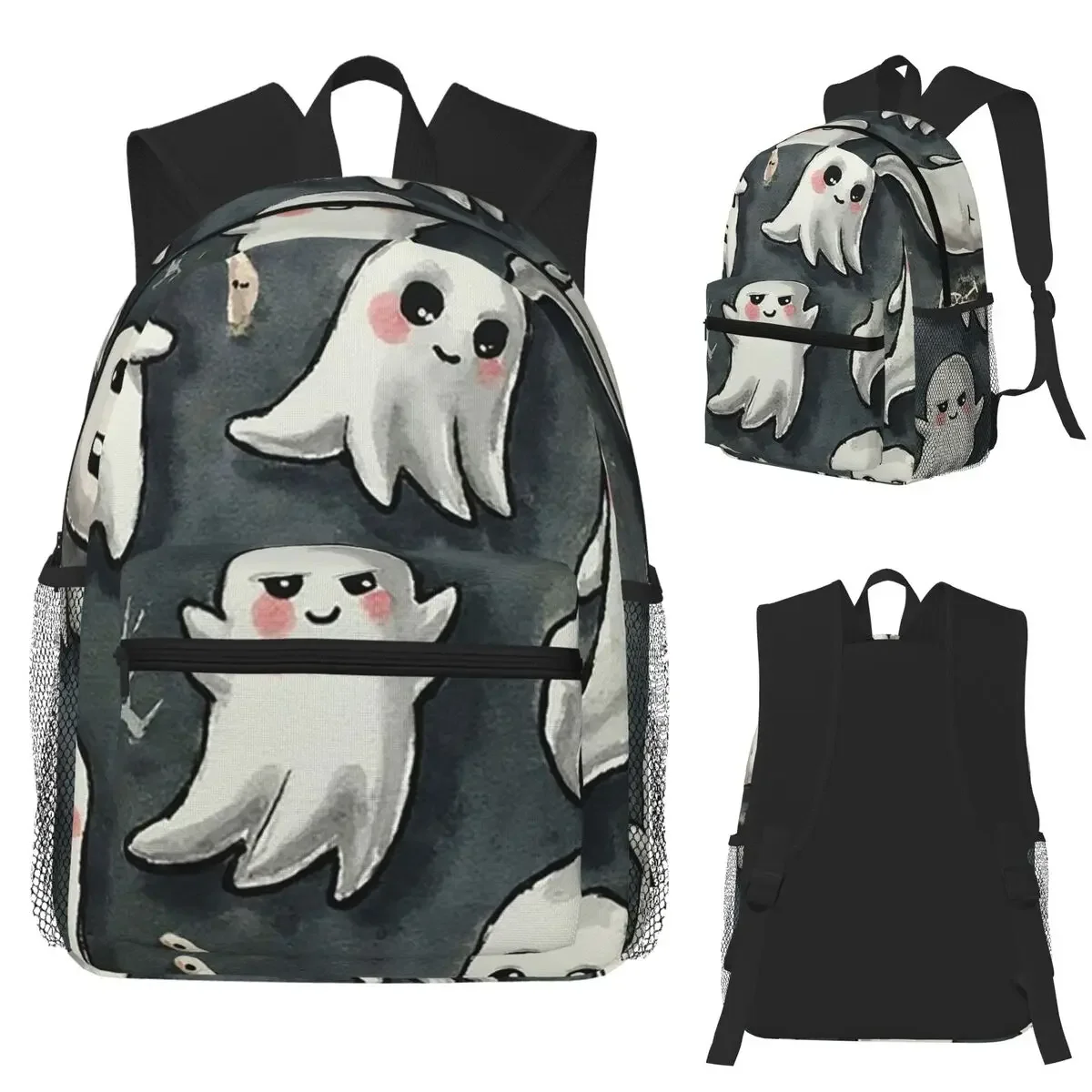 

Жуткий милый студенческий рюкзак с призрачным узором, школьная сумка, походный дорожный рюкзак для мужчин и женщин, сумки на плечо