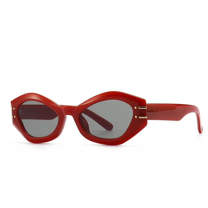 Fashion Red Cat Eye occhiali da sole donna Diamond y2k occhiali Shades uomo Vintage Design occhiali da sole donna Lunette De Soleil Femme